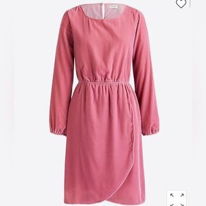 J Crew Velvet Tulip hem dress pink